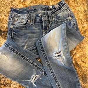 Miss Me Blue Distressed Skinny Jeans